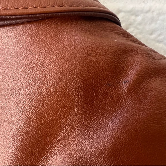 Vintage Miss Simone Brown Leather Jacket Women’s Size 8 Belted 70’s blazer - Picture 6 of 9